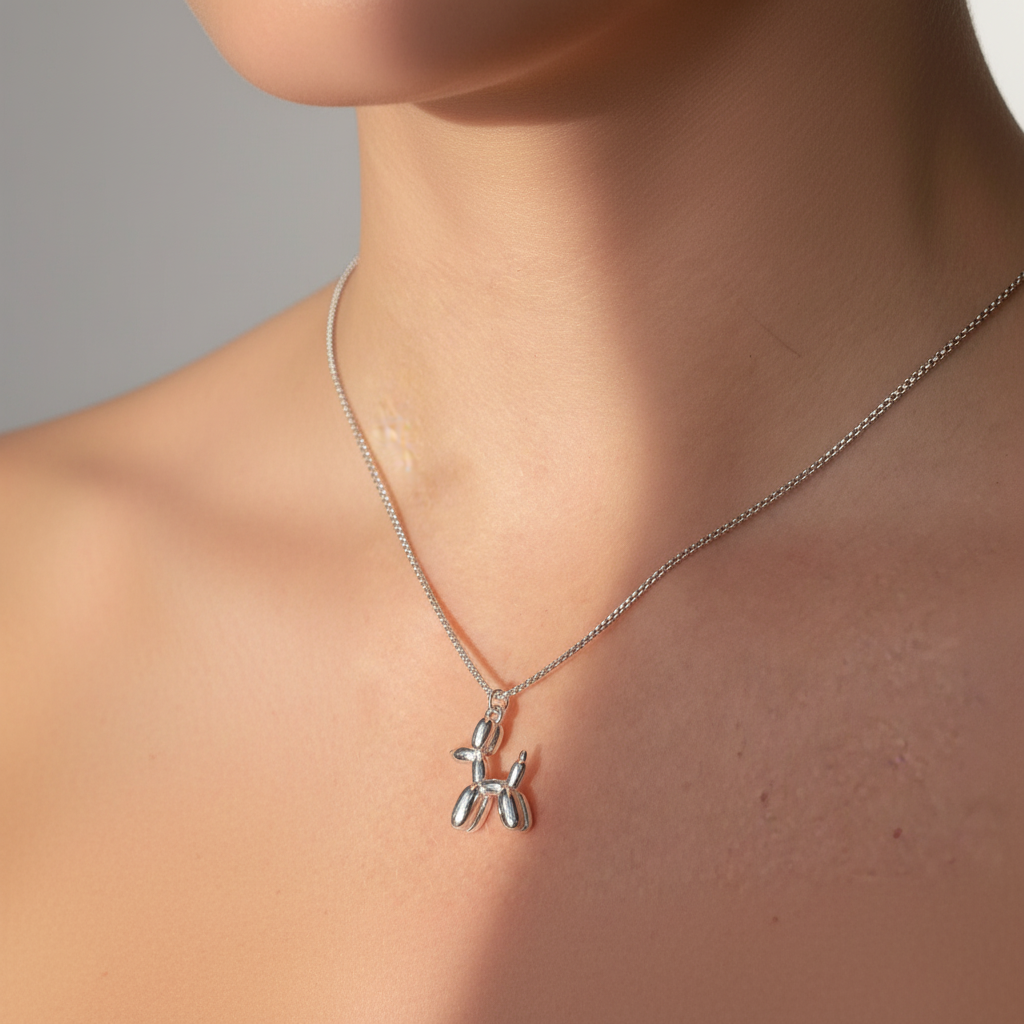 Collana con cagnolino a palloncino in 2 colori