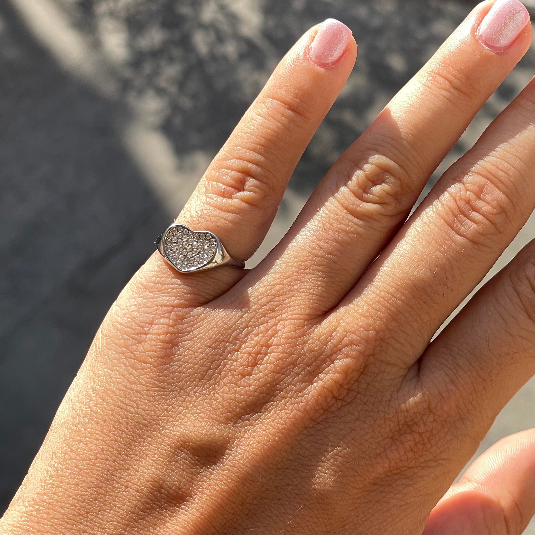 Anello Chevalier cuore glitter in 2 colori