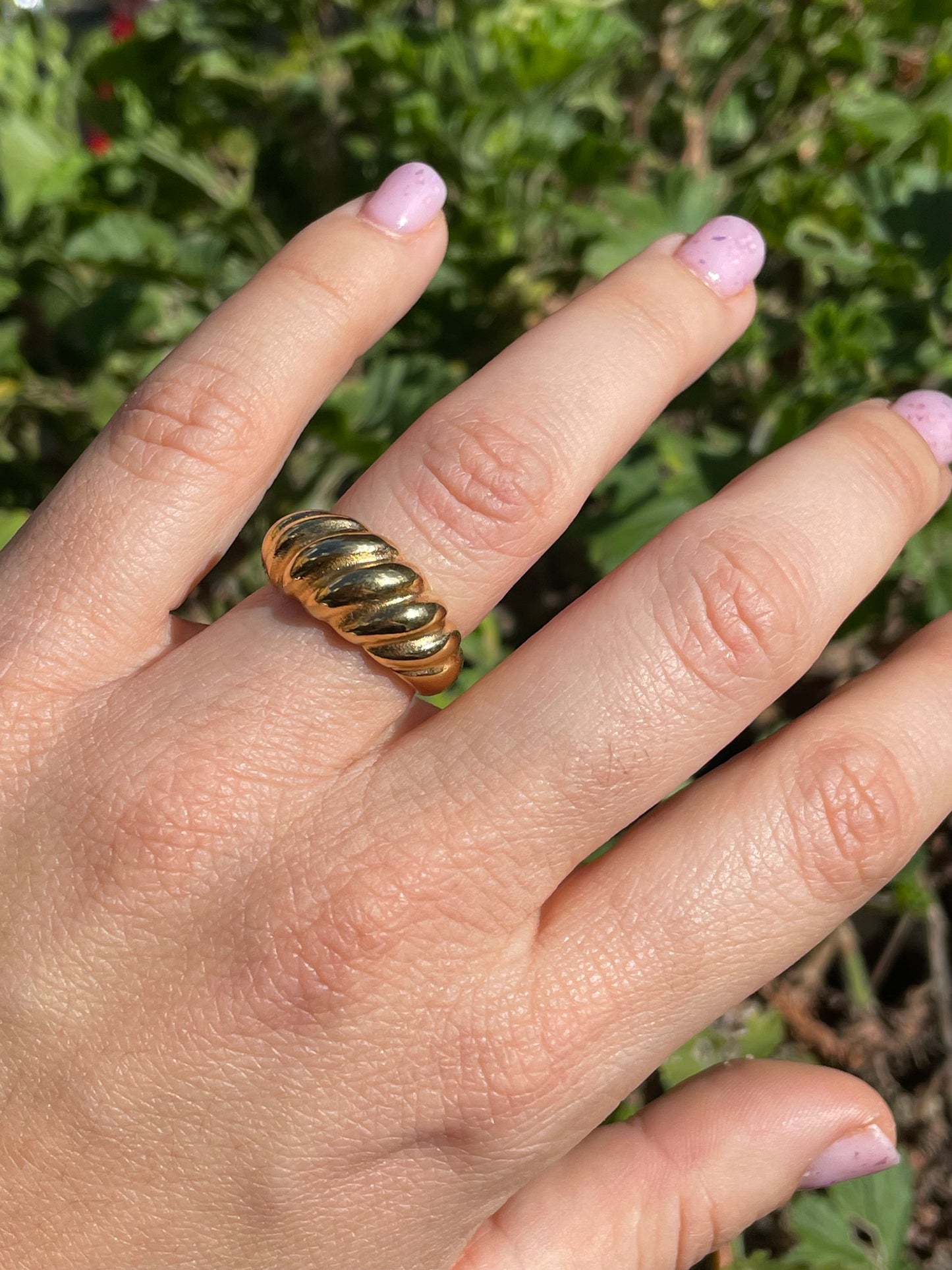 Anello bombato in 2 colori