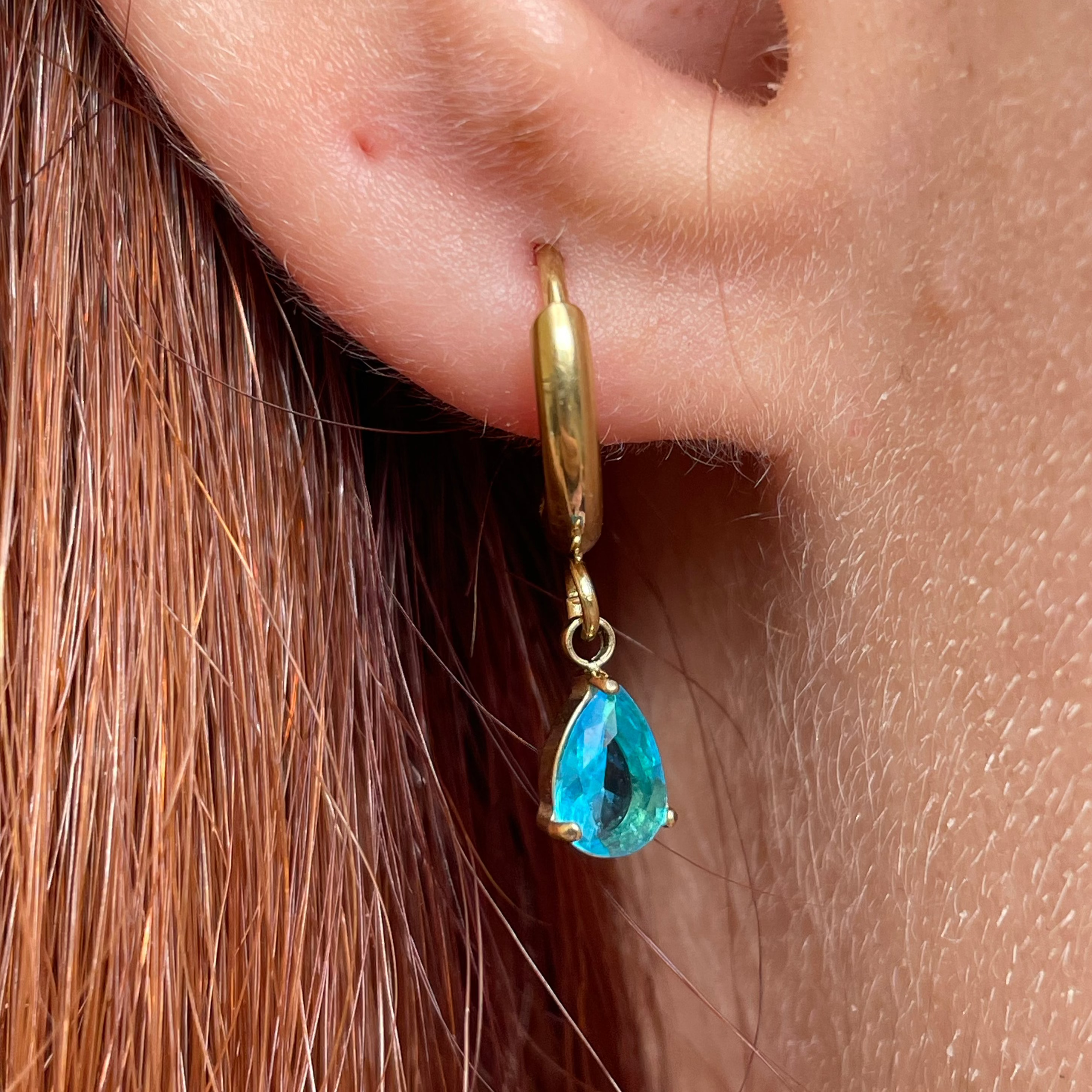 Orecchino Pendente Singolo Petite Drop In Quarzo Fumé – Placcato Oro Rosa 22kt – Gioiello Elegante Con Portagioie Incluso