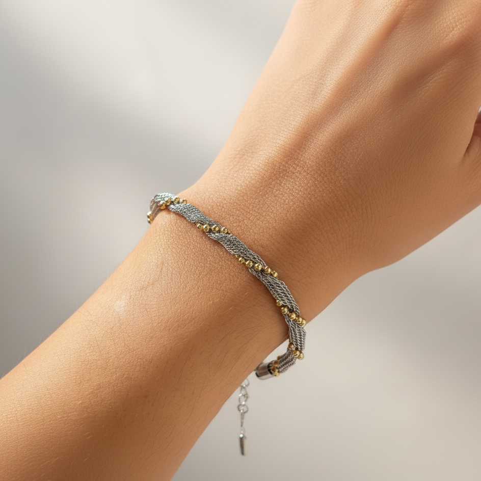 Bracciale intreccio  in 2 colori