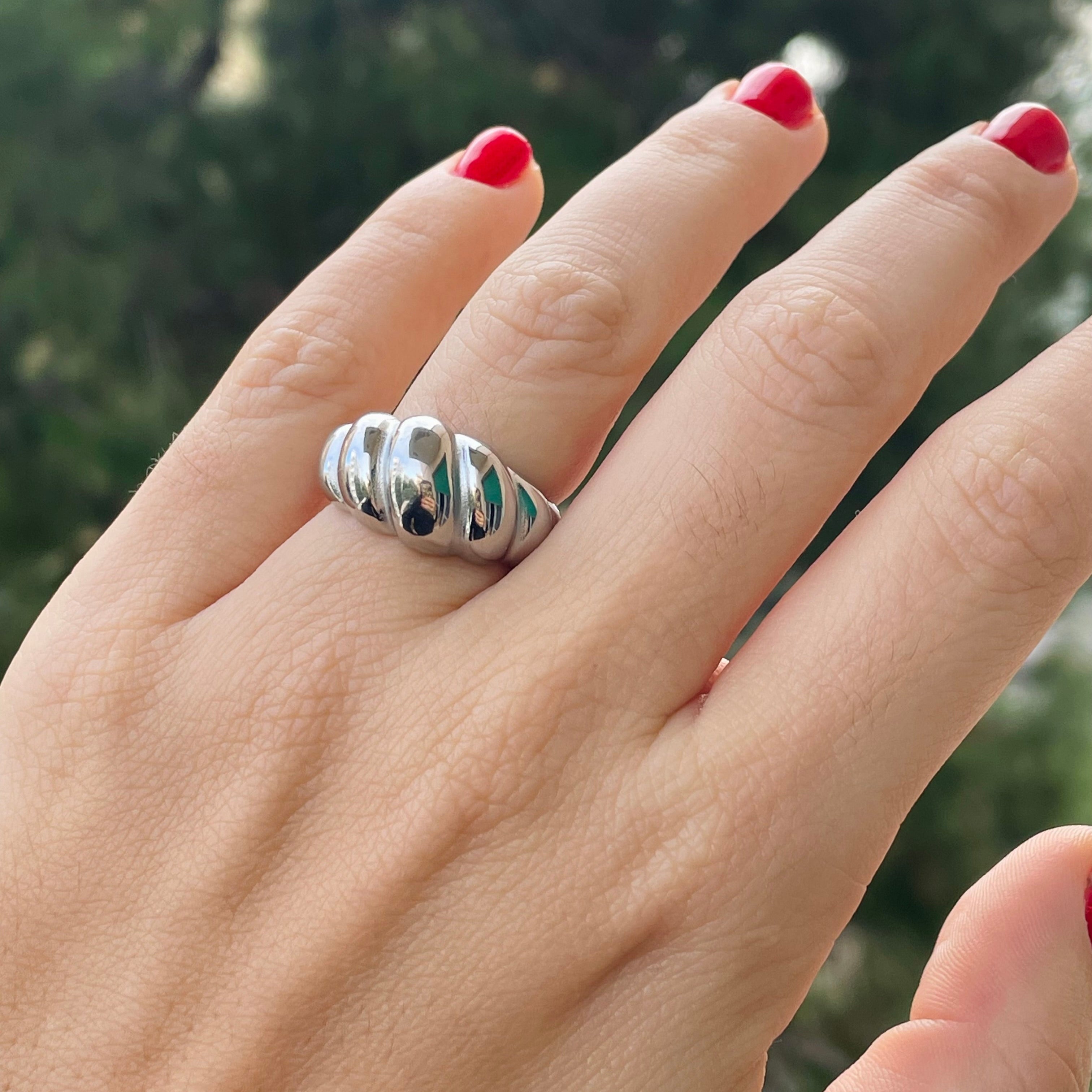 Anello croissant medio in 2 colori