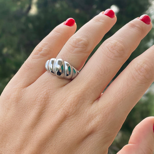 Anello croissant medio in 2 colori
