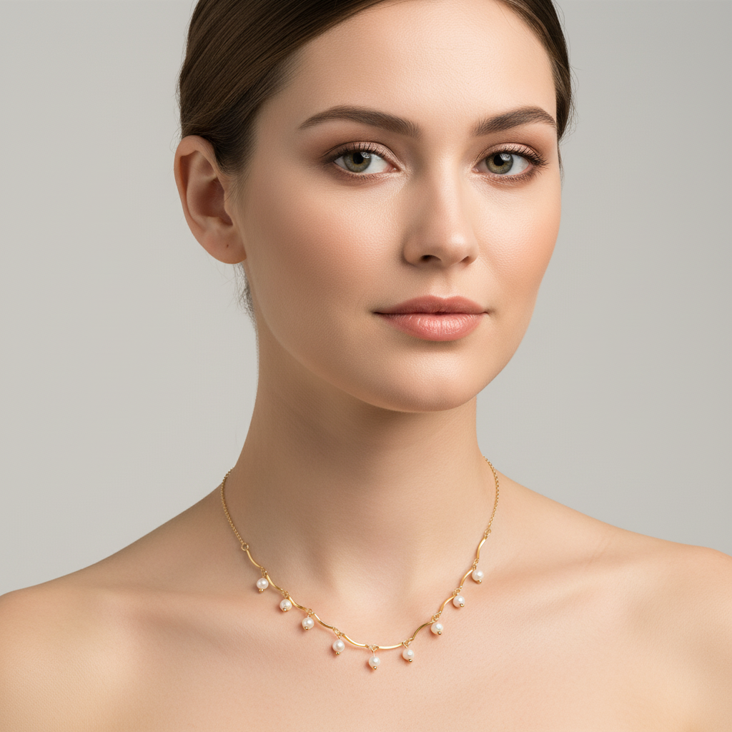 Collana con perle pendenti