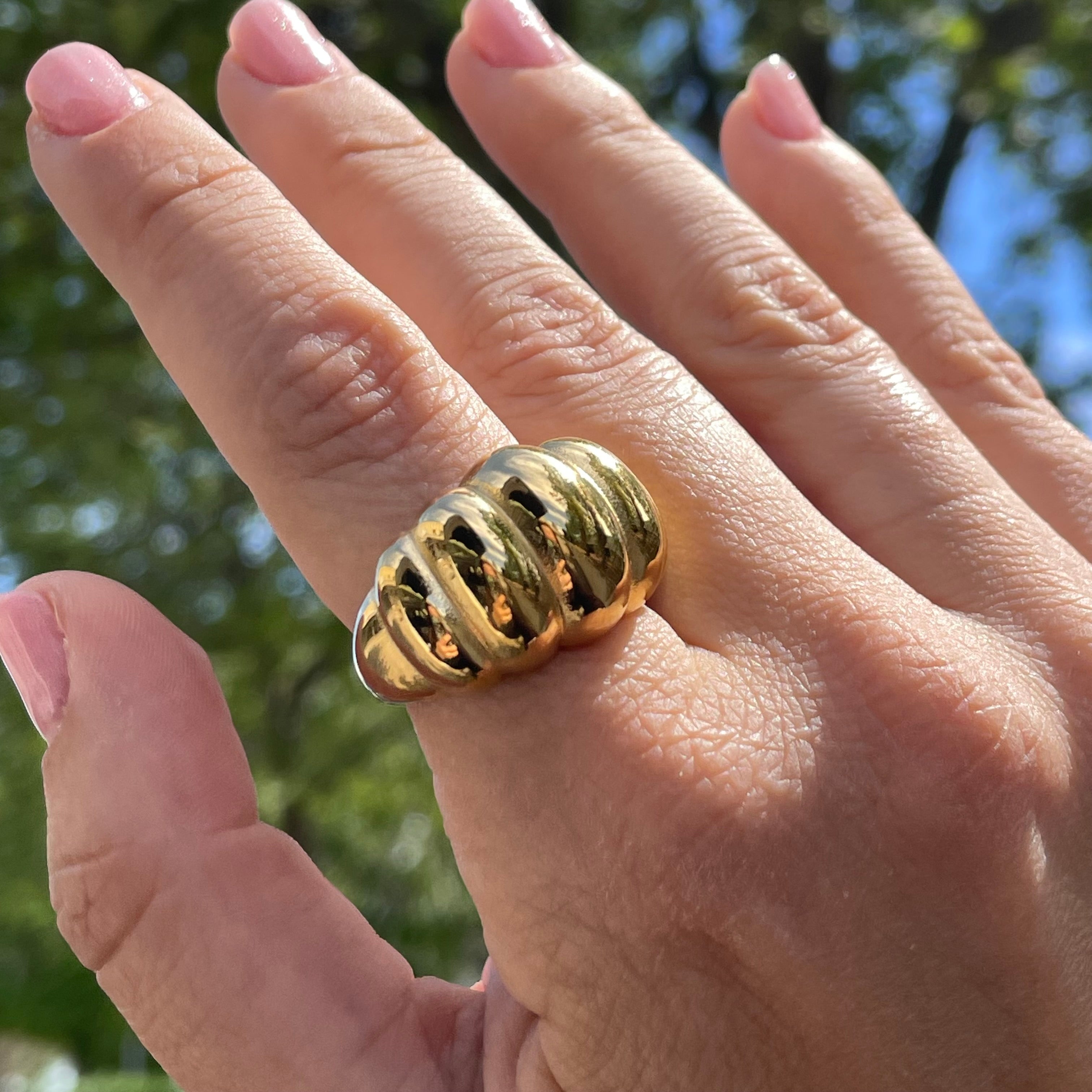 Anello bold croissant in 2 colori