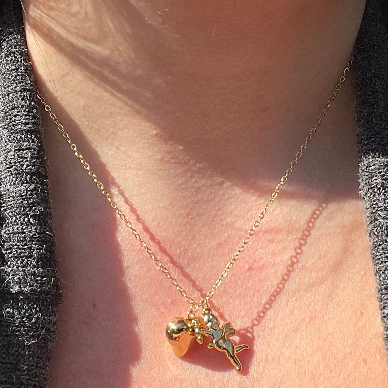 Collana cupido e amore in 2 colori