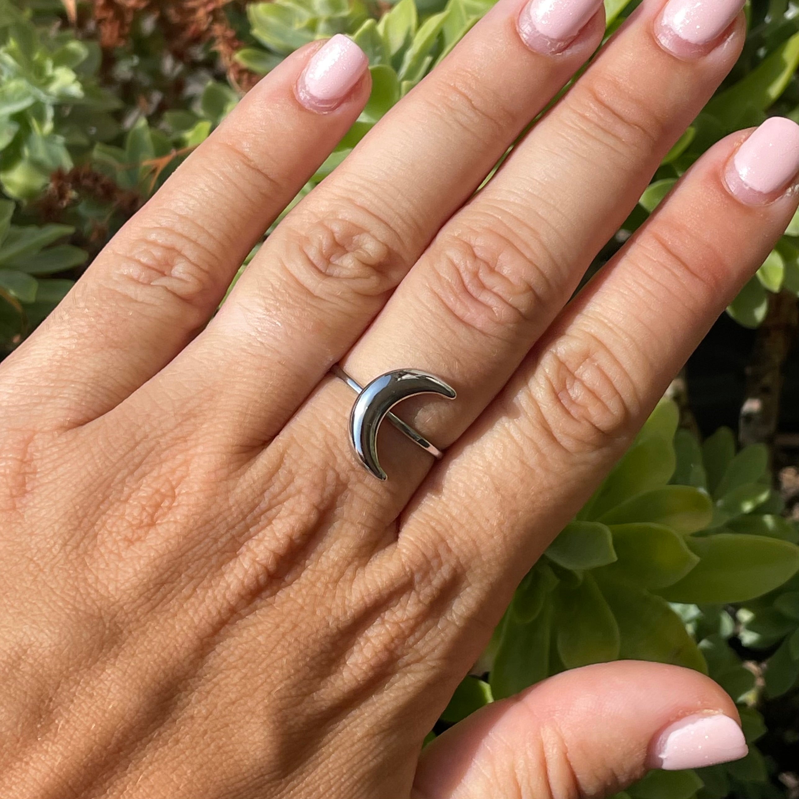 Anello mezza luna  in 2 colori