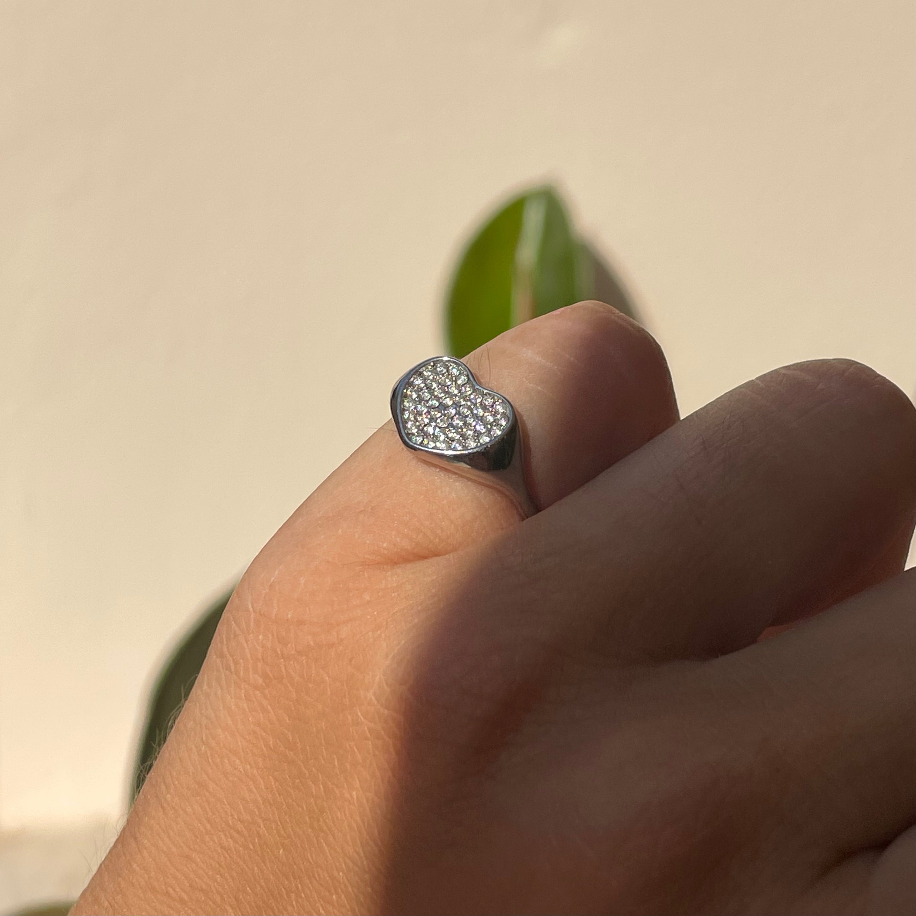 Anello Chevalier cuore glitter in 2 colori