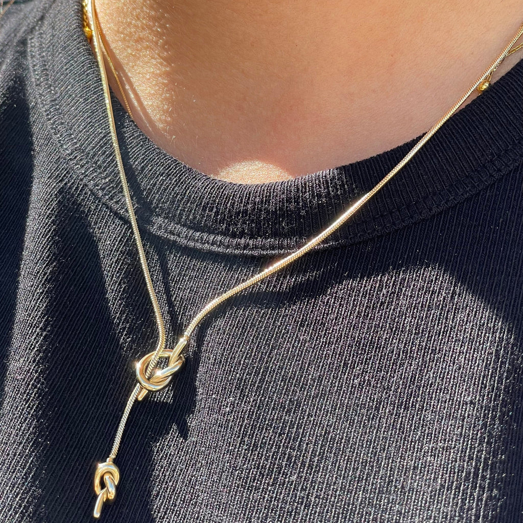 Collana nodo lungo in 2 colori