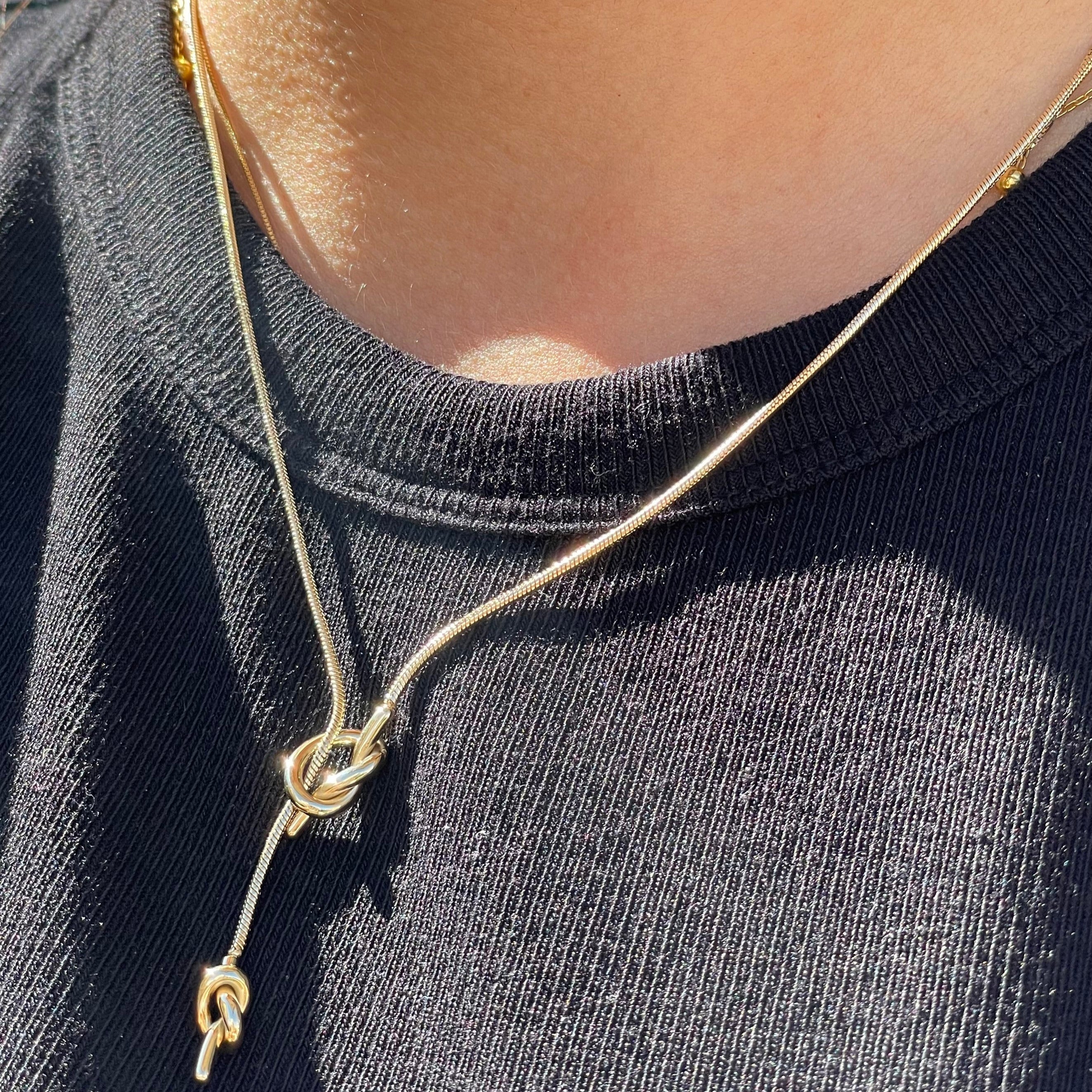 Collana nodo lungo in 2 colori