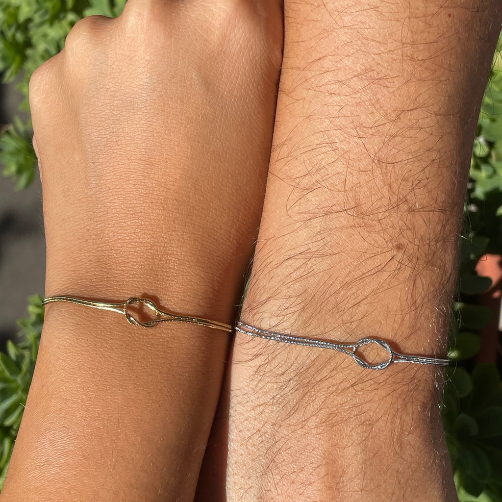 Bracciale nodo largo in 2 colori
