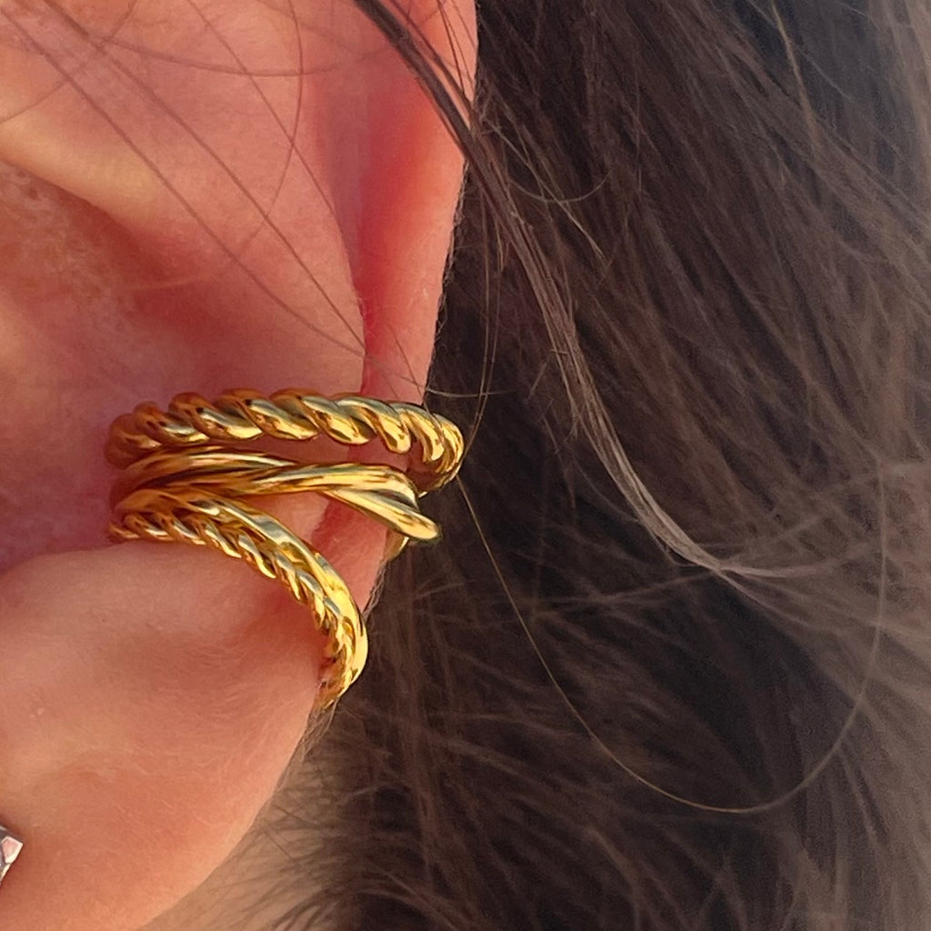 Ear cuff set bold line in 2 colori