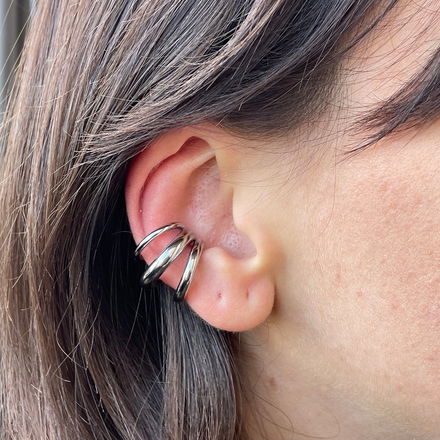 Ear cuff a tre in 2 colori