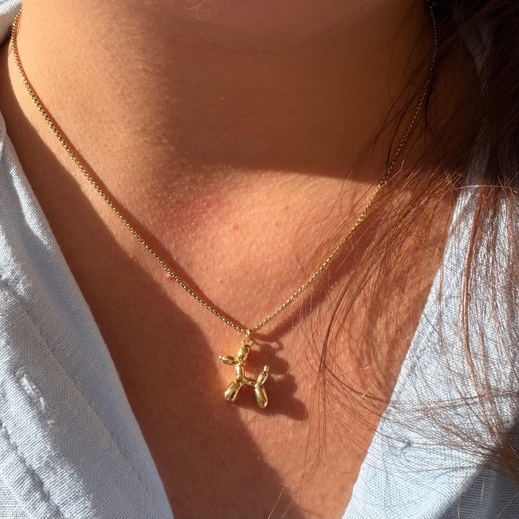 Collana con cagnolino a palloncino in 2 colori