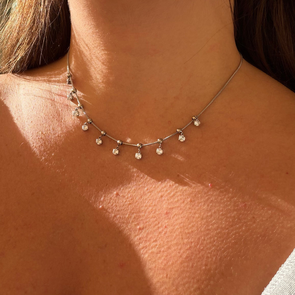 Collana quadratini di luce in 2 colori