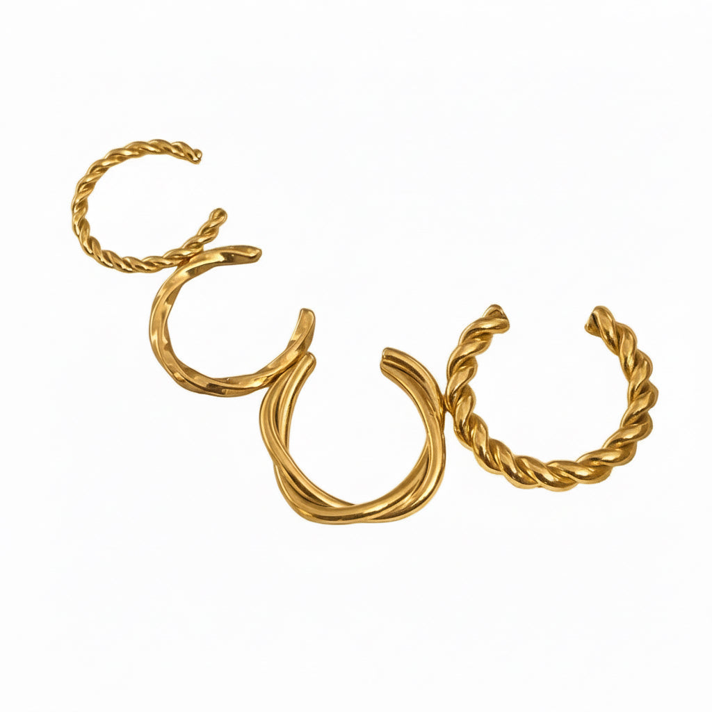 Ear cuff set bold line in 2 colori