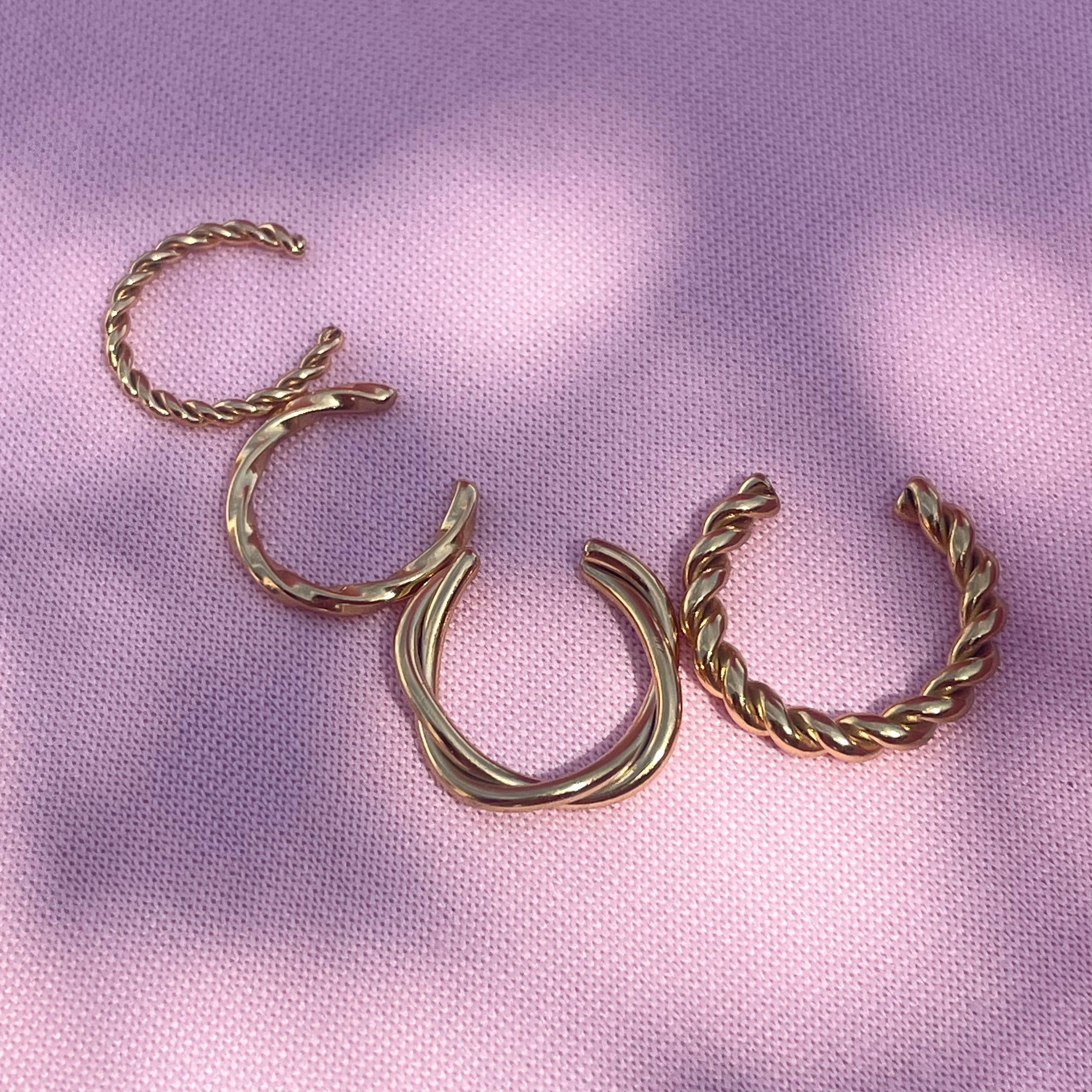 Ear cuff set bold line in 2 colori