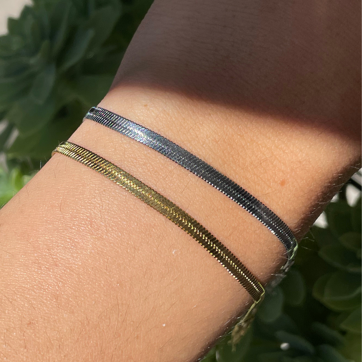Bracciale snake piatto in 2 colori