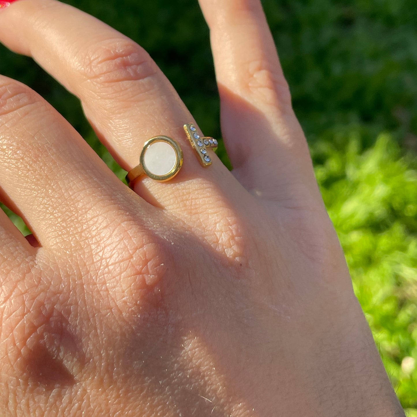 Anello cerchio perlato