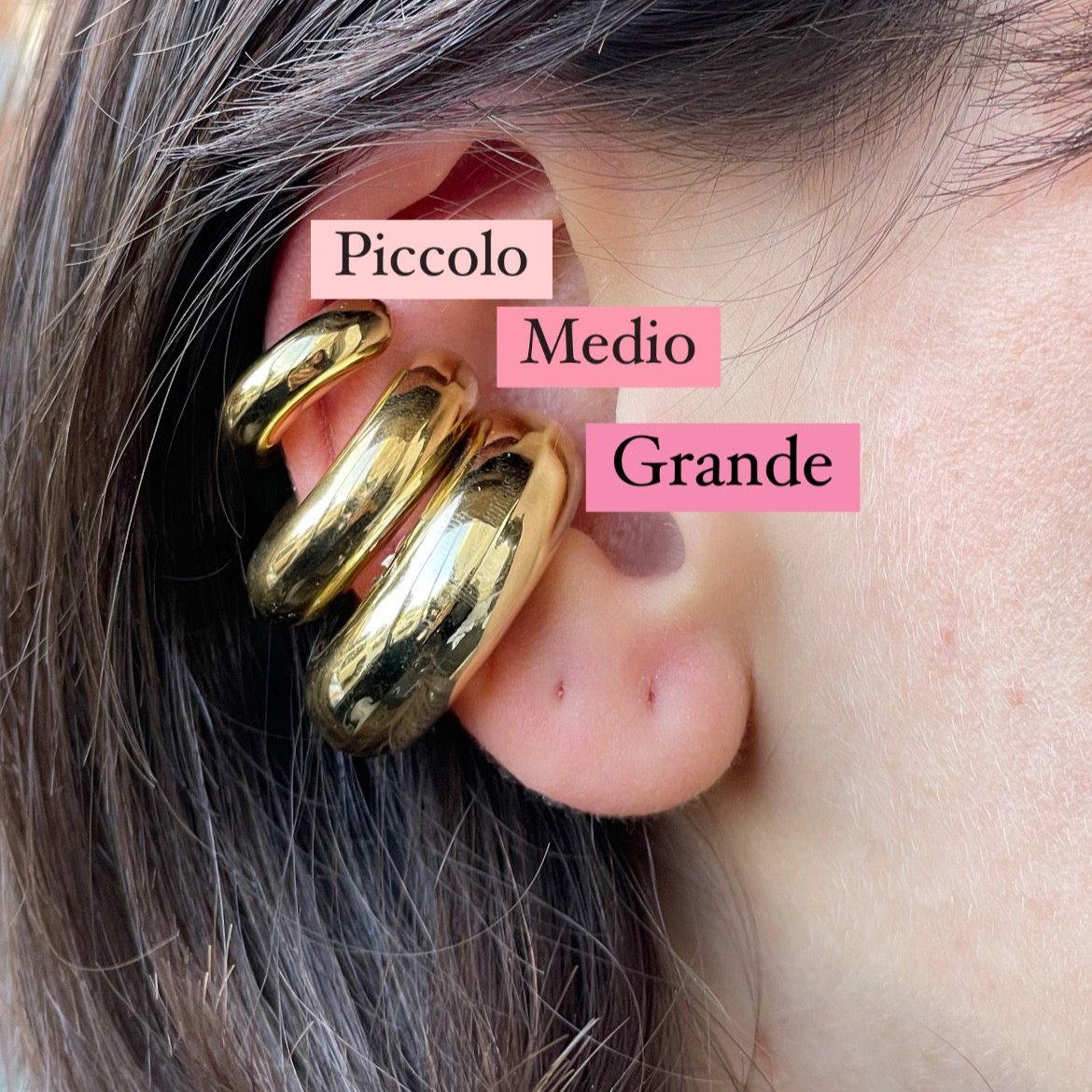 Ear cuff liscio medio in 2 colori