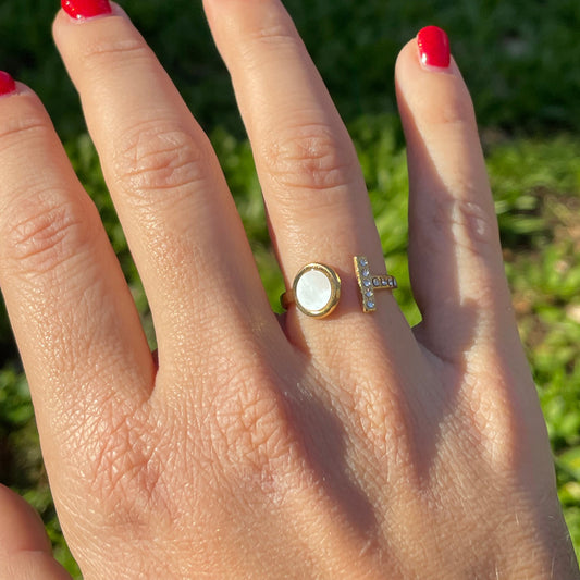 Anello cerchio perlato