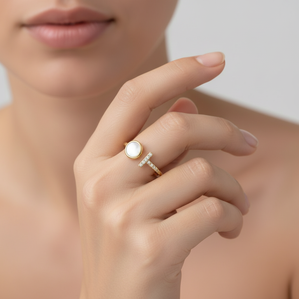 Anello cerchio perlato