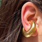 Ear cuff liscio grande doppio in 2 colori