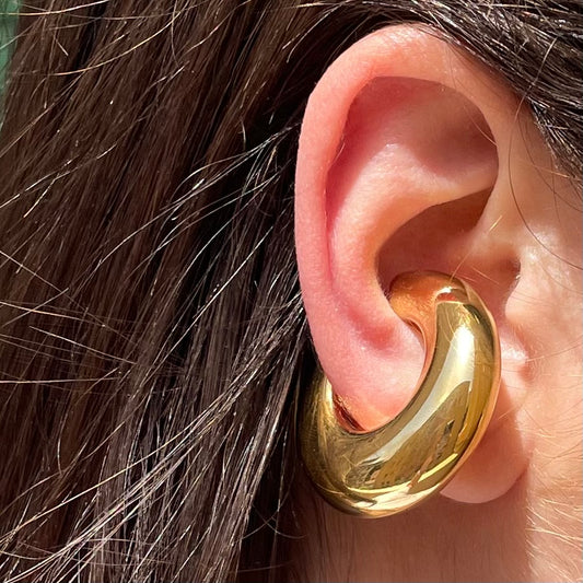 Ear cuff liscio grande doppio in 2 colori