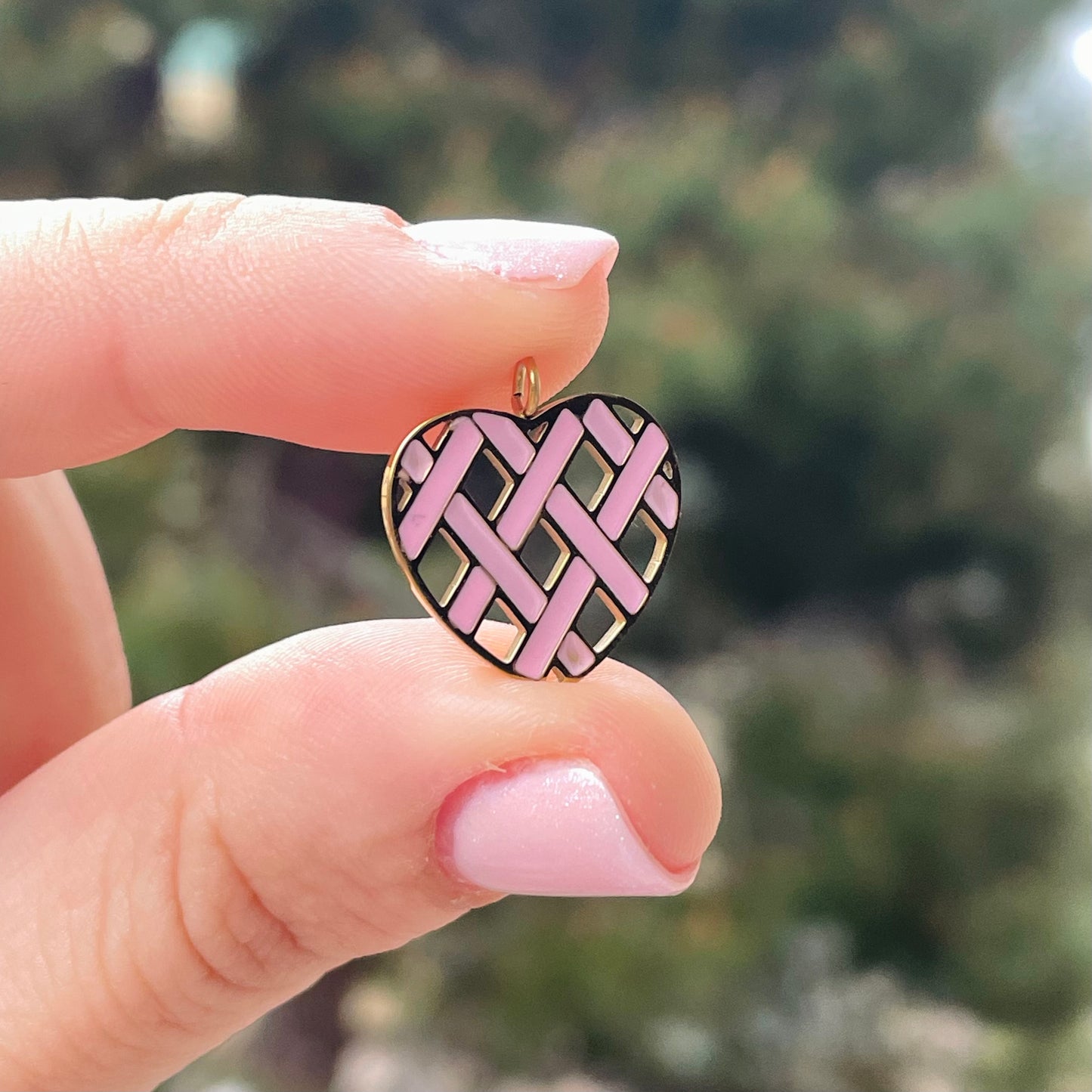 Charm Cuore rosa a crostata
