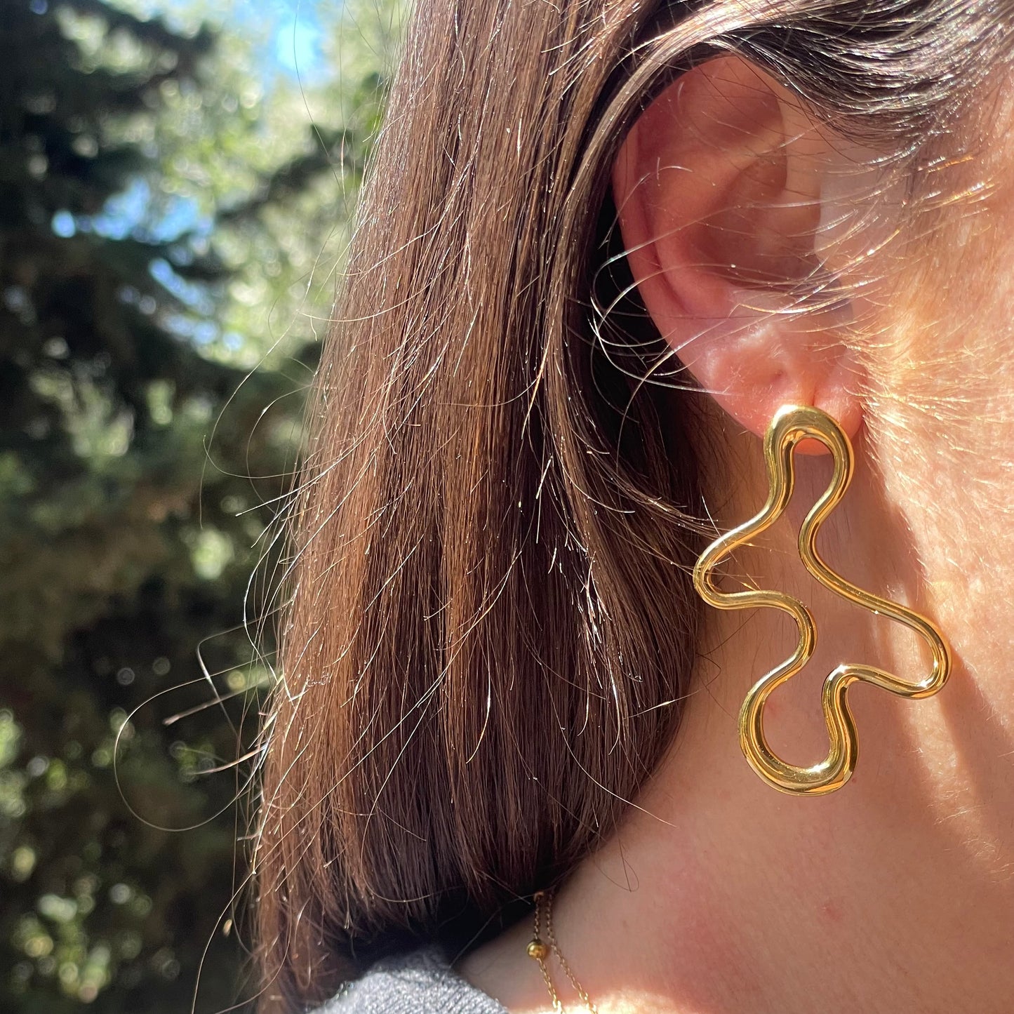 Orecchini curve in 2 colori