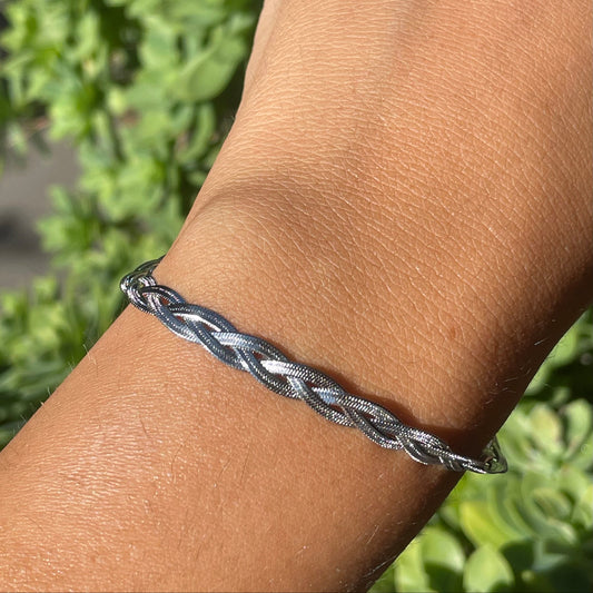 Bracciale snake intrecciato in 2 colori