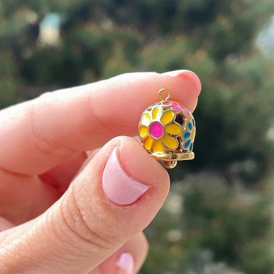Charm Campanella floreale in 2 colori