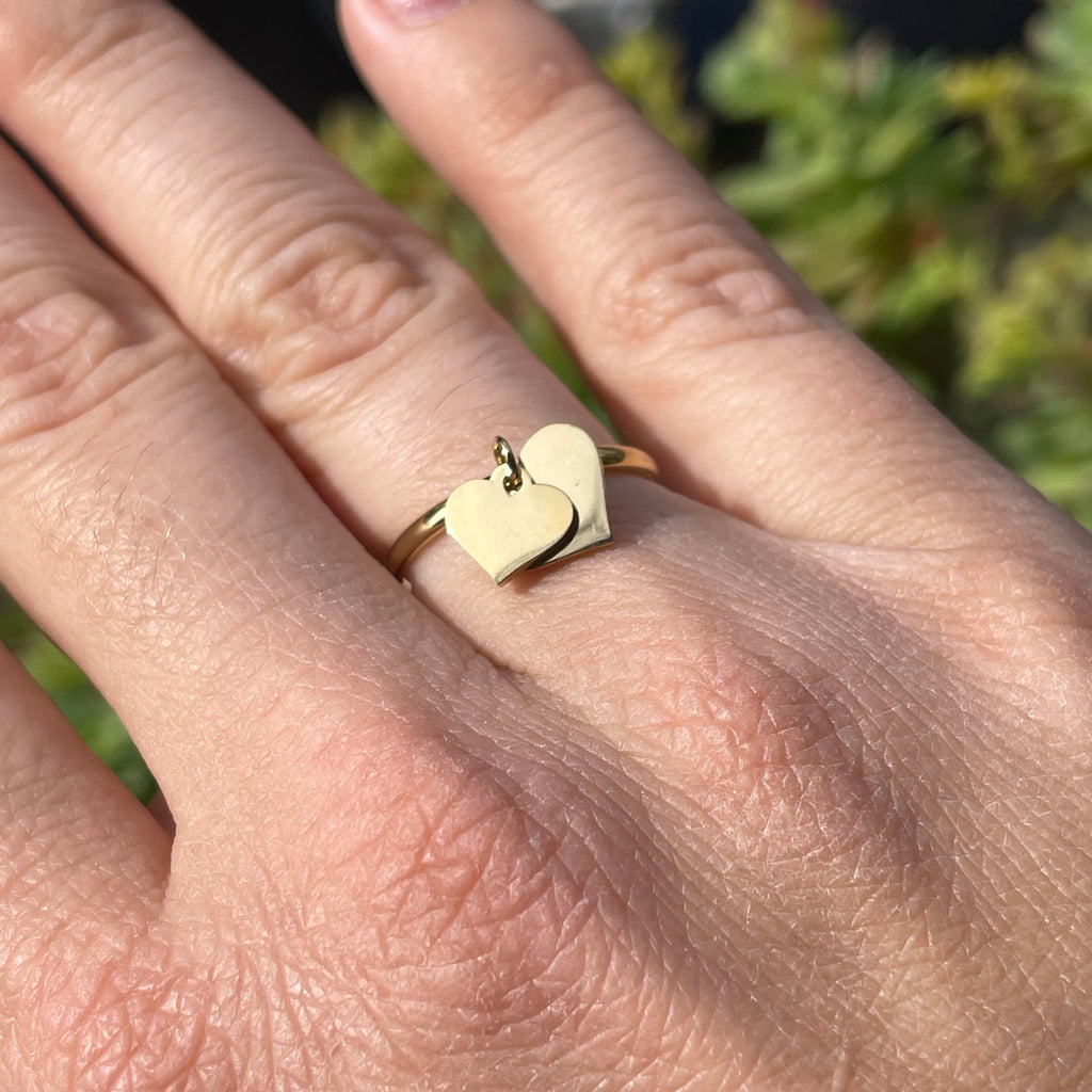 Anello cuoricini in 2 colori