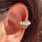 Ear cuff con perle e zirconi verdi