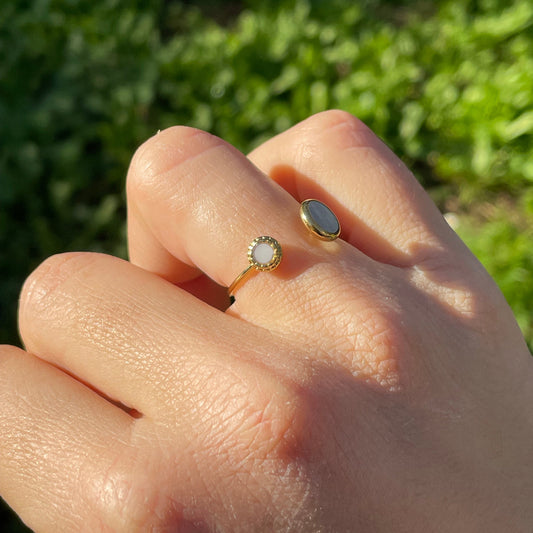 Anello sfere perlato