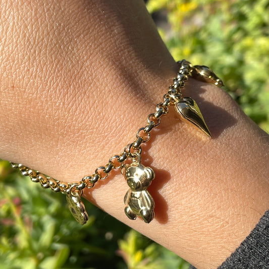 Bracciale charm sonagli in 2 colori