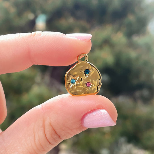 Charm tondo stelle colorate