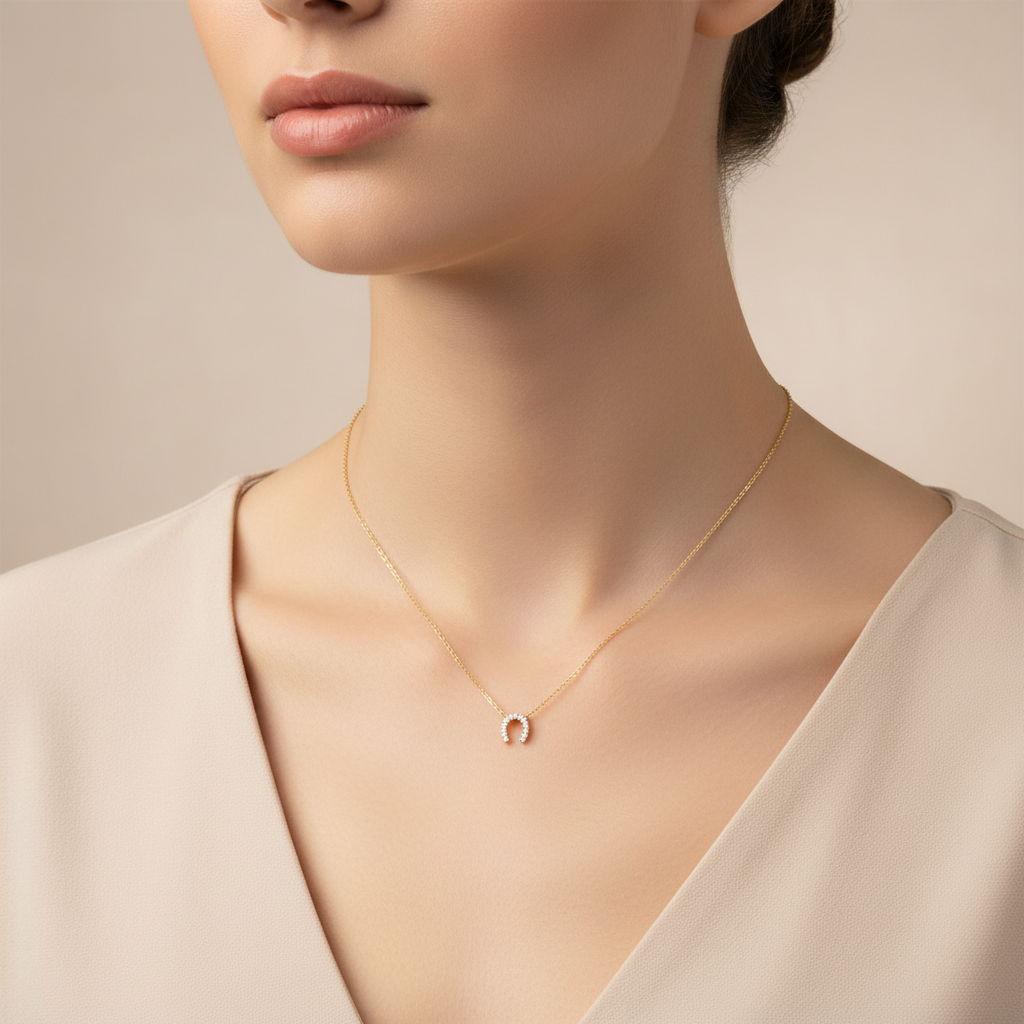 Collana ferro di cavallo in 2 colori