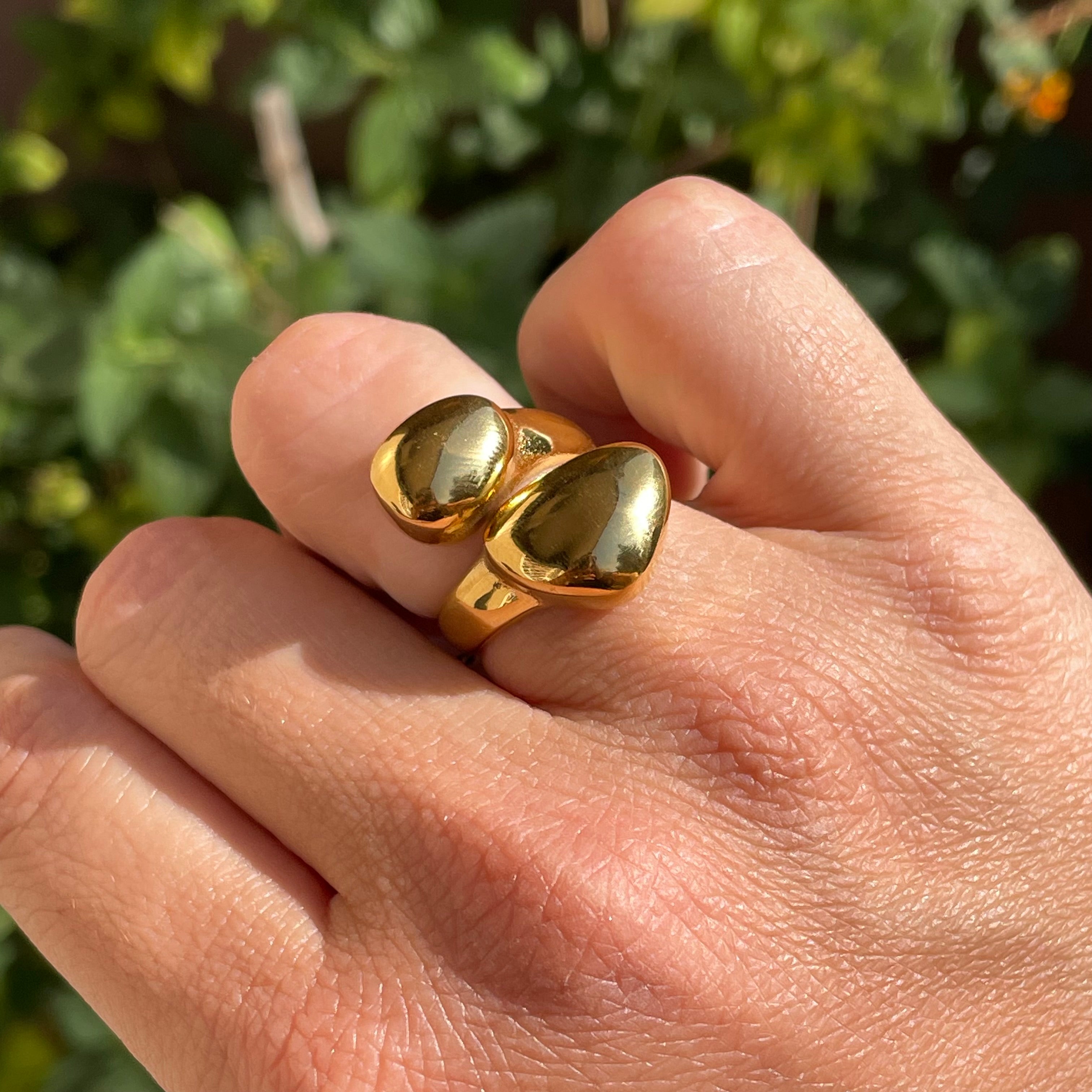 Anello bold doppio in 3 colori