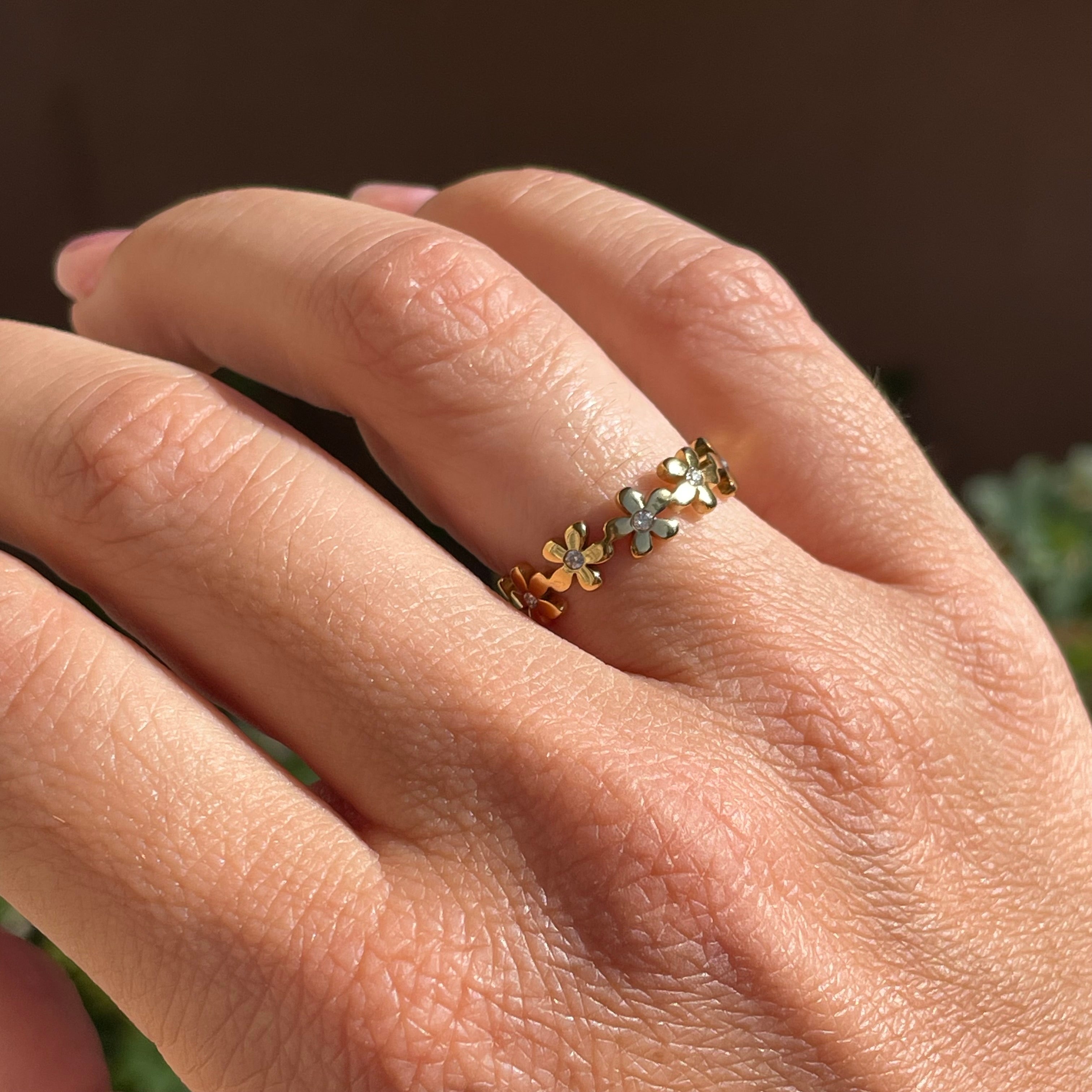 Anello fiorellini in 2 colori