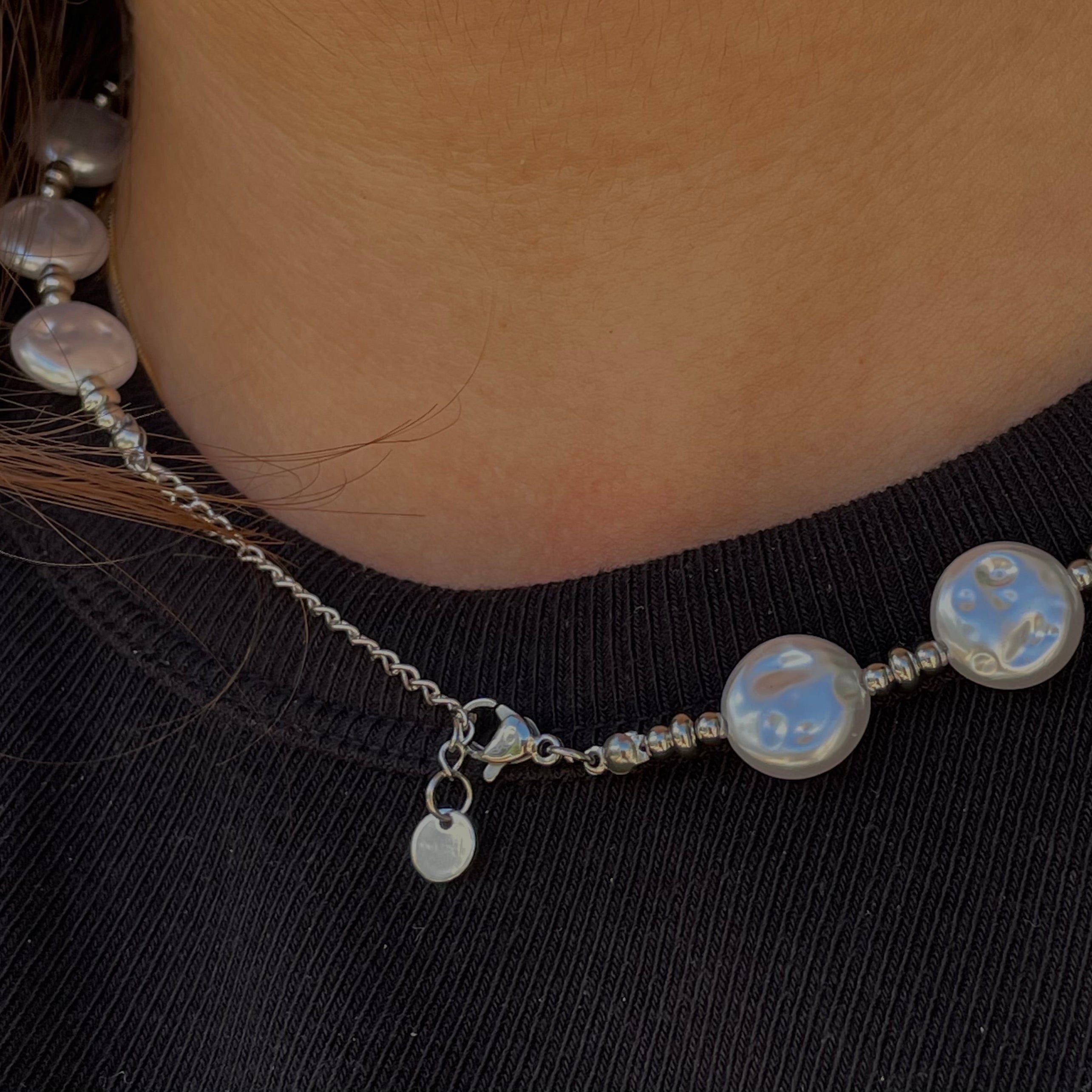 Collana di perle grandi in 2 colori