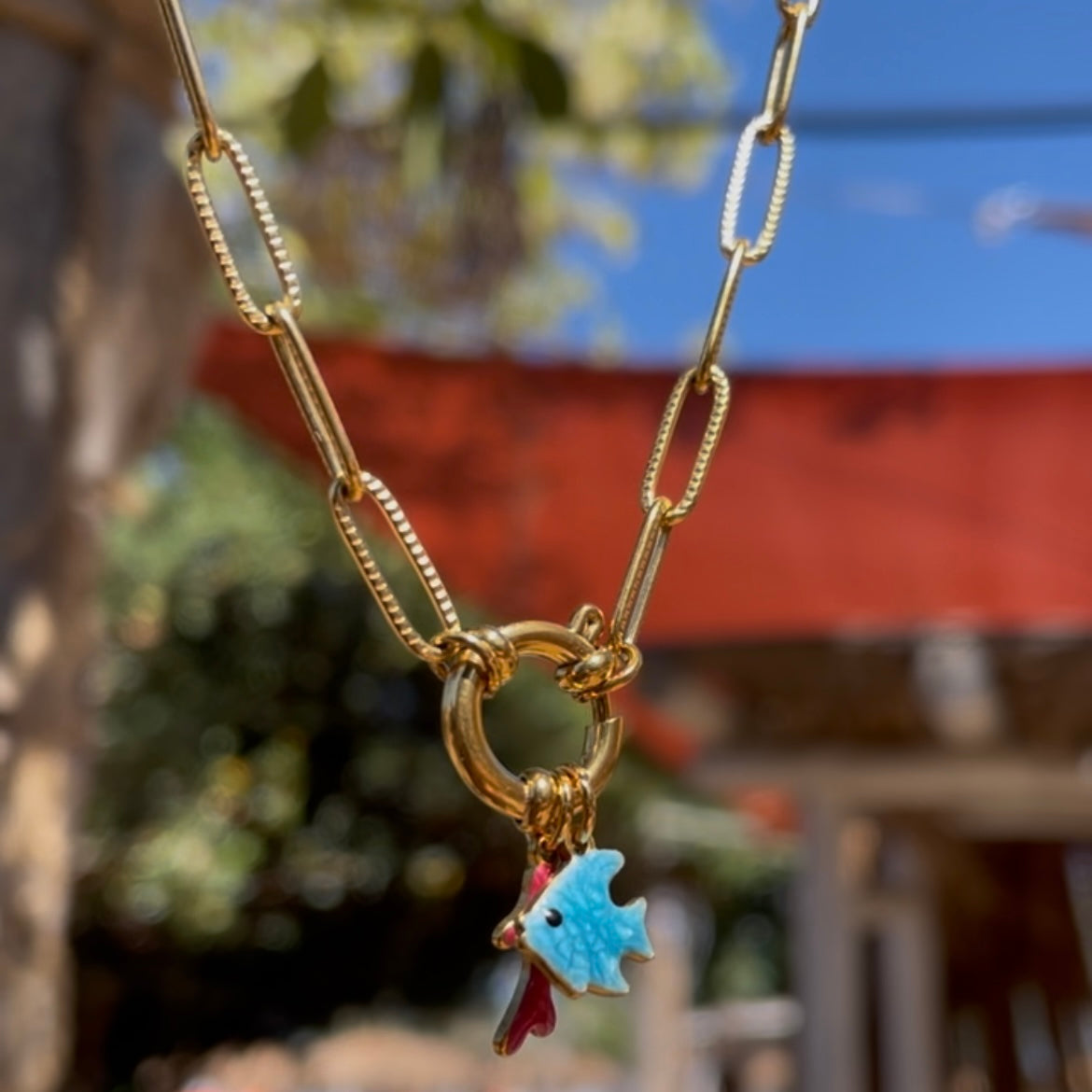 Collana chiusura cerchio in 2 colori