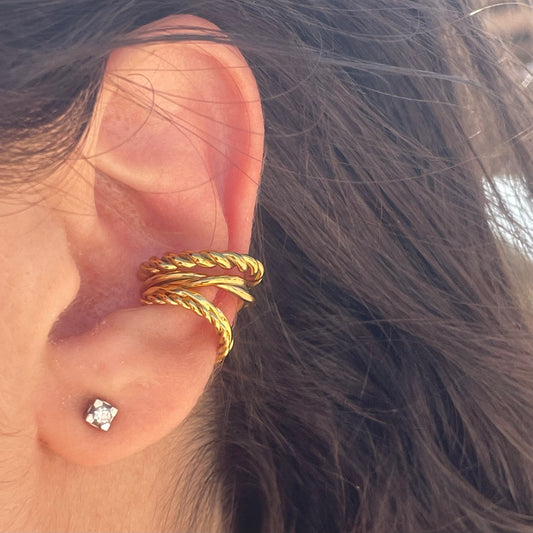 Ear cuff set bold line in 2 colori