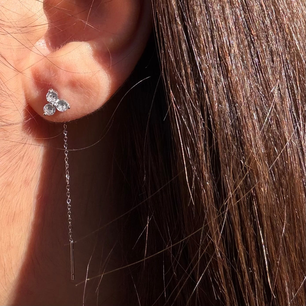 Orecchino sali e scendi trifoglio in 2 colori