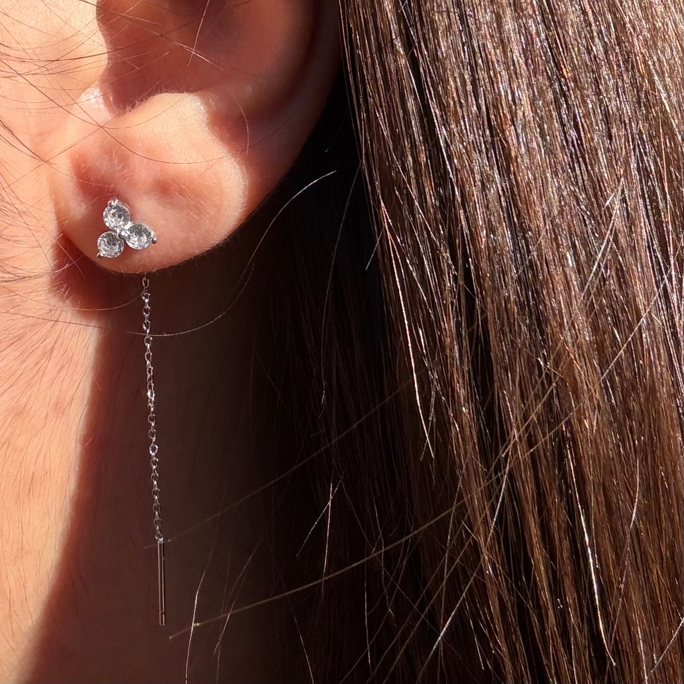 Orecchino sali e scendi trifoglio in 2 colori