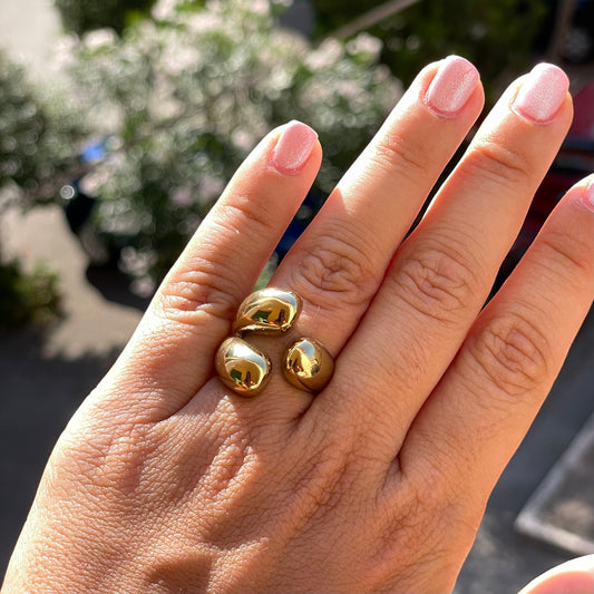 Anello bold tris in 2 colori