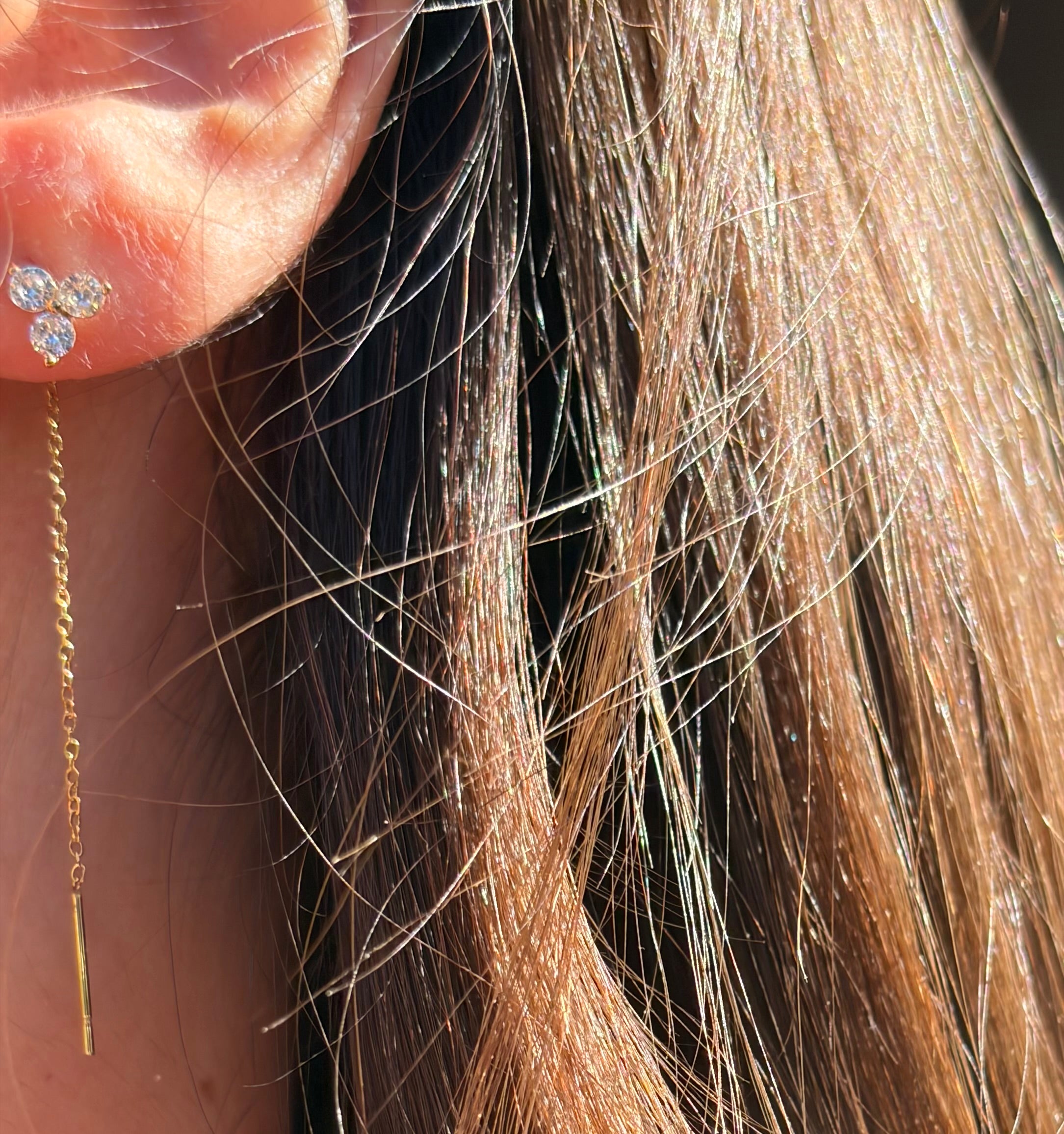 Orecchino sali e scendi trifoglio in 2 colori