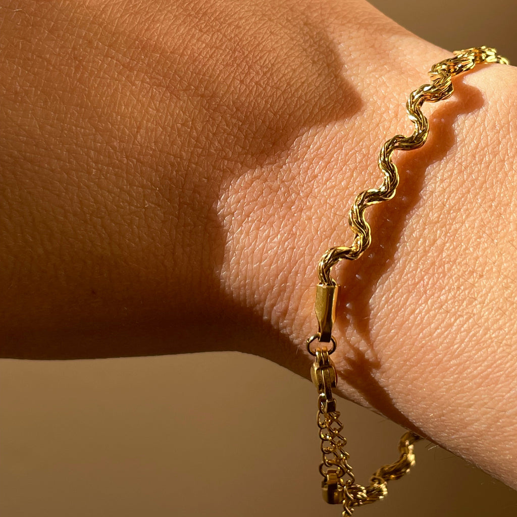 Bracciale ondulato in 2 colori