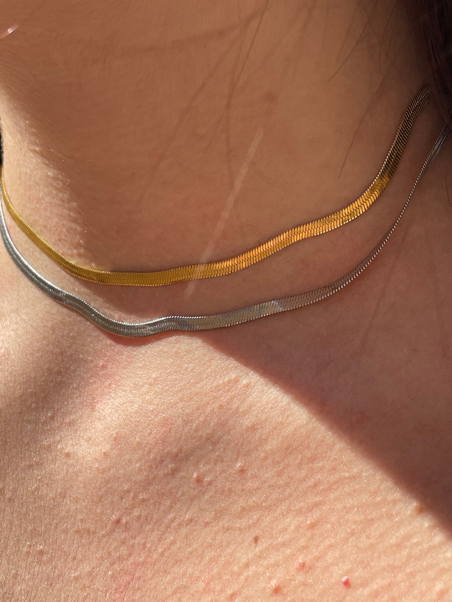 Collana snake piatta in 2 colori