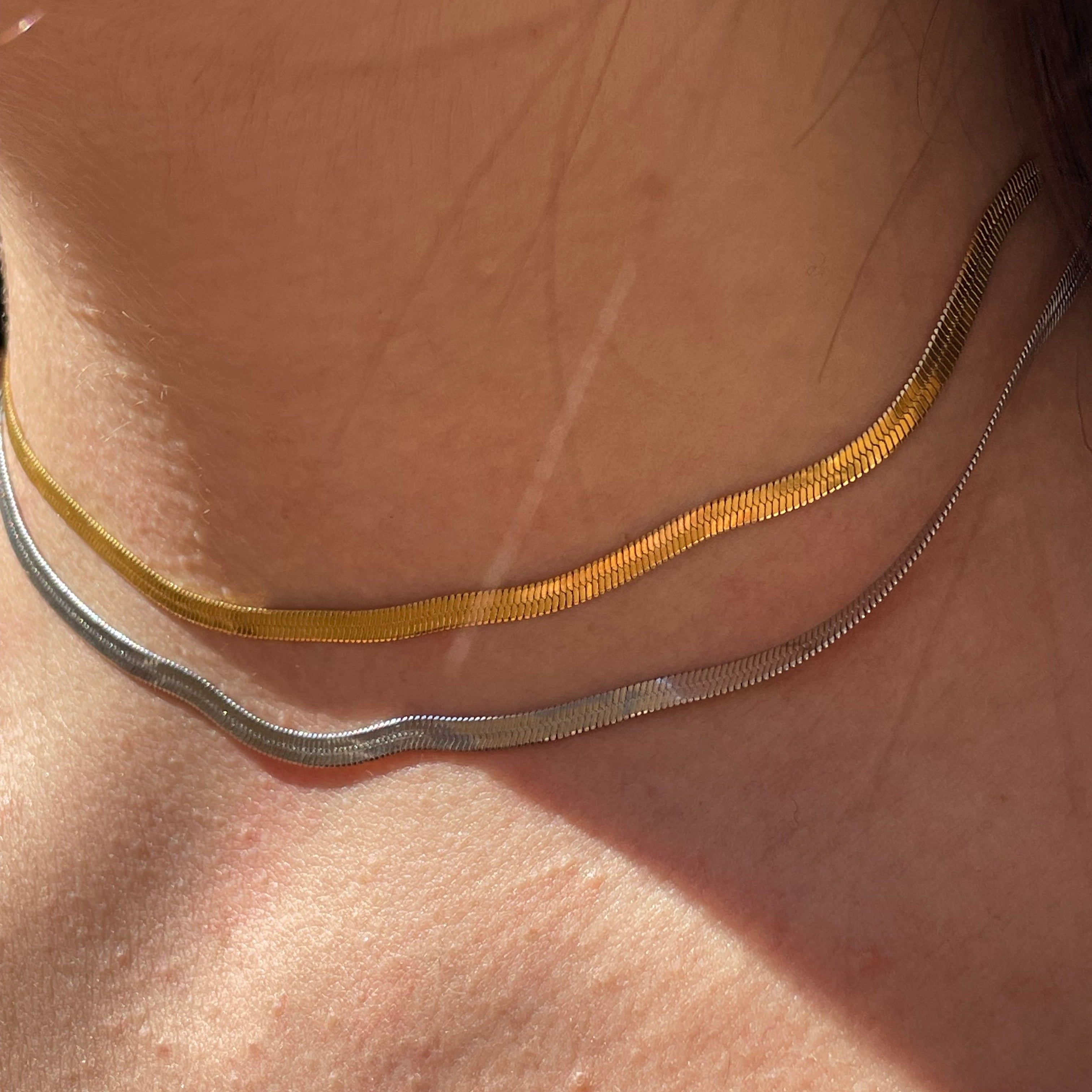 Collana snake piatta in 2 colori